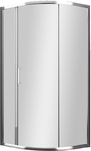 Душевое ограждение закруглённое, R550, 1200х900хh1950мм, правая/левая, 1 сдвиж.дверь, 2 неподв.сегм.(стек.прозр. Easy Clean 6мм, профиль цв.хром), Ume