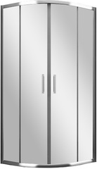 Душевое ограждение 1/4 круга, R550, 900х900хh1950мм, 2 сдвижн.двери, 2 неподв.сегмента, (стекло прозр. Easy Clean 6мм, профиль цв.хром), Umea ZZ