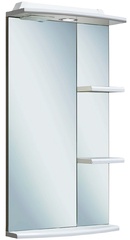 Зеркало с полочками с подсветкой Runo Азов 40*75 см, цв.белый, крепеж в комплекте ZZ