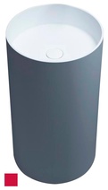 Раковина 450х450хh850/950мм, напольн,кругл,без отв.д/смес.и перел., литой камень S-Stone, матов.цв.RAL3027, донный клап.Up&Down в компл.,Armonia 01 ZZ