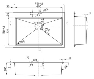 Мойка кухонная Steel Hammer R Divon SH R 7551| 51x75x18