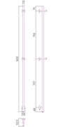 Полотенцесушитель "Аскет 1650" 5x165x12.26 см, электрический, Матовый ЧЁРНЫЙ, крепления в компл. ZZ
