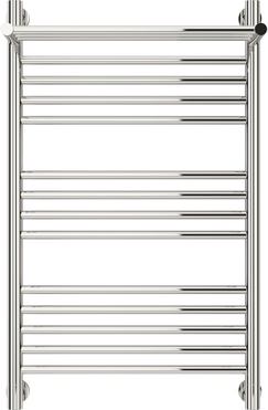 Полотенцесушитель "Богема+" 800x500 мм, прямая перекладина, с полкой, подключ. 3/4, комплектующие в комплекте, хром ZZ