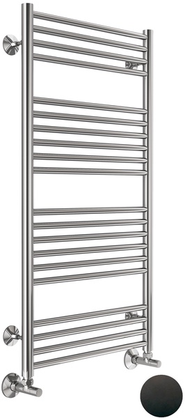 Полотенцесушитель "Аврора" П20 500х1000 водяной, фитинги в компл., RAL 9005 - цв. черный матовый, ZZ