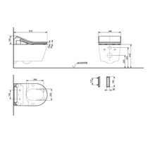 Унитаз подвесной, безободковый, 380х580хh335мм, БЕЗ сиденья, TORNADO FLUSH, CEFIONTECT, Washlet RP ZZ