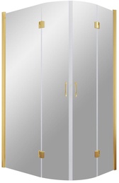 Душевое ограждение AFS-F, 100*80*1900 мм, левая, профиль золото, стекло сатин, БЕЗ поддона ZZ