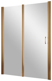 Дверь в нишу EP-F-1, 120*190 см, левая, распашная с неподвижным элементом, профиль бронза, стекло прозрачное ZZ