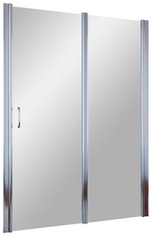 Дверь в нишу EP-F-1, 105x190 см, правая, распашная с неподвижным элементом, профиль глянцевый хром, стекло прозрачное с покрытием QuickNano ZZ