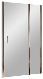 Дверь в нишу EP-F-1 LUX, 115x190 см, правая, распашная с неподвижным элементом, профиль глянцевый хром, стекло прозрачное с покрытием QuickNano ZZ