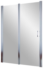 Дверь одностворчатая распашная, с неподвижным элементом в нишу EP-F-1, 150*190 см, левая, профиль глянцевый хром, стекло сатин, ZZ