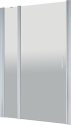 Дверь в нишу 120*200 см, левая, распашная с неподвижным элементом, профиль матовый хром, стекло прозрачное ZZ