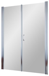 Дверь в нишу EP-F-2, 145x190 см, правая, распашная с неподвижным элементом, профиль глянцевый хром, стекло прозрачное ZZ