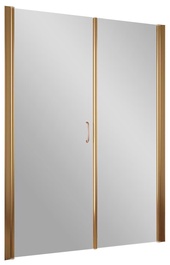 Дверь в нишу EP-F-2, 150x190 см, левая, распашная с неподвижным элементом, профиль бронза, стекло сатин ZZ