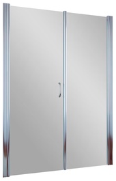 Дверь в нишу EP-F-2, 175x190 см, левая, распашная с неподвижным элементом, профиль глянцевый хром, стекло сатин ZZ