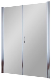 Дверь в нишу EP-F-2, 170x190 см, правая, распашная с неподвижным элементом, профиль глянцевый хром, стекло прозрачное, ZZ