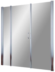 Дверь в нишу EP-2F, 135x190 см, распашная, петли слева, профиль глянцевый хром, стекло прозрачное ZZ