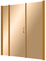 Дверь в нишу EP-2F, 200x190 см, распашная, петли слева, профиль бронза, стекло бронза  ZZ