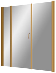 Дверь в нишу EP-2F, 145x190 см, распашная, петли слева, профиль бронза, стекло прозрачное  ZZ