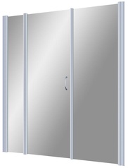 Дверь в нишу EP-2F, 175x190 см, распашная, левая, профиль мат.хром, стекло прозрачное ZZ