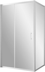 Душевое ограждение ZP+ZPV, 120*90*1900 мм, профиль матовый хром, стекло сатин, БЕЗ поддона ZZ