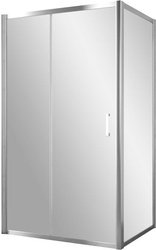 Душевое ограждение ZP+ZPV, 120x80x1900 мм, профиль хром глянцевый, стекло прозрачное, БЕЗ поддона ZZ