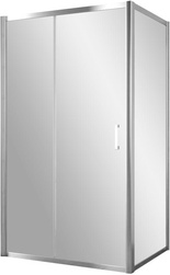Душевое ограждение ZP+ZPV, 110x80x1900 мм, профиль глянцевый хром, стекло прозрачное, БЕЗ поддона ZZ