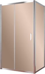 Душевое ограждение Z2P+ZPV, 190x90x1900 мм, профиль хром глянец, стекло бронза ZZ