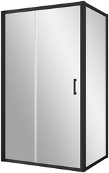 Душевое ограждение Z2P+ZPV, 150x90x1900 мм, профиль черный матовый, стекло прозрачное, БЕЗ поддона ZZ