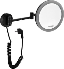 Зеркало с LED-подсветкой, 3-х кратным увеличением, цв.черный ZZ