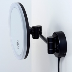 Зеркало с LED-подсветкой, 3-х кратным увеличением, цв.черный ZZ