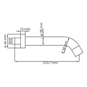 Настенный излив для ванны белый покрытие Soft-touch  A149  210мм ZZ