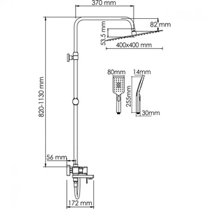 Душевая комплект для ванны и душа Wasserkraft SK17701CH, (смеситель и вертикальная штанга с держателем), цв.хром ZZ
