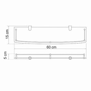 Полка стеклянная K-555, 60x15x5 см., латунь / стекло, цв. хром ZZ